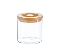 Argon Tableware Scandi Storage Jars with Wooden Lids - 550ml - 6 Pack - Modern Round Organisation Container Glass Jar for Kitchens, Pantry, Bathrooms, Utility Rooms