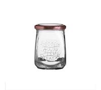 Glass Storage Jar with Copper Rose Gold Lid 0.5L or 1L Clear Transparent Glass Food Storage Jar Jam Jar Sweet Jar Container Cannister with Copper Screw Metal Lid Cook Taste Eat (0.5L)