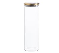 Argon Tableware Glass Storage Jars - Gold Lid - 2 Litre - Modern Round Scandi Organisation Container Glass Jar - Set Of 3