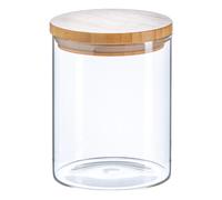 Argon Tableware Glass Storage Jars - Wooden Lid - 750Ml - Modern Round Scandi Organisation Container Glass Jar - Set Of 6