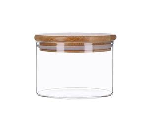 Glass Storage Jars with Bamboo Lid, Storage Jars, Glass Containers | 350 ml - 2200 ml | Airtight, Dishwasher Safe, Moth Proof (350 ml)