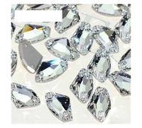 Glass Strass Rhinestones Sew On Rhinestone Flatback Stones стразы Sewing Crystals for Garment Dress(Crystal,16x27mm-6pcs)