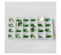 Glass Strass Rhinestones Sew On Rhinestone Flatback Stones стразы Sewing Crystals for Garment Dress for Jewelry Bracelet Making(Peridot,9x14mm-30pcs)