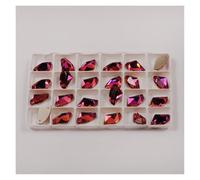 Glass Strass Rhinestones Sew On Rhinestone Flatback Stones стразы Sewing Crystals for Garment Dress(Fuchsia,12x19mm-16pcs)