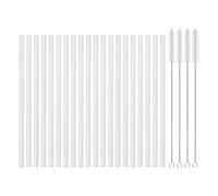 Glass Straws 8/12/14mm Glass Straw 10/20Pcs Reusable Drinking Straws Set Bubble Tea Smoothies Bar Accessories(20Pcs 8mm Straight)