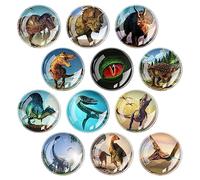 Glass Strong Animals Refrigerator Magnets,12 Pcs Decorative Magnets for Fridge Lovely Decor for Home Kitchen Office Whiteboard (Dinosaur Refrigerator Magnet)