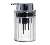 Glass Style Foam Pump Bottle Transparent Refillable Liquid Soap Dispenser for Kitchen Bathroom - Easy Fill Wide Mouth 250ml