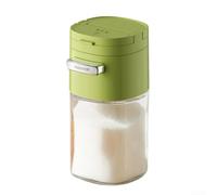 Glass Sugar Container Dispenser with 0 5g Portion Control, Airtight Lid to Sugar from Moisture and Contaminants, Compact Storage Solution for Kitchen Use (green)