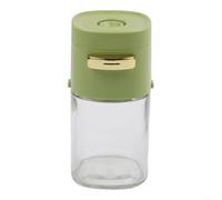 Glass Sugar Dispenser with 0.5g Portion Press - Accurate Dosing Jar for Coffee & Tea - Airtight Spice Shaker(green)