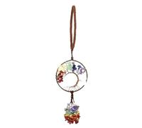 Glass Suncatcher Crystal for Windows, Natural Chakra Healing Crystal Stone, Hanging Accessories Ornament Indoor Outdoor Decor, Tree of Life for Adult Women