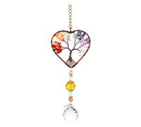 Glass Suncatcher, Rainbow Maker Crystal Tree of Life Suncatcher, Light Catchers for Windows, Hanging Ornament Indoor Window, Crystal Sun Catcher for Window Garden Car Decor