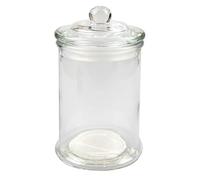Glass Sweet Jars Vintage Storage Jars Pushtop Lid Airtight Containers Traditional for Candy Sweets Bon Bon Cookie Buffet Wedding Party Birthday Preserving Kitchen Clear (350ml)