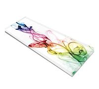 Glass Table Runner - Digitally Printed in Rainbow Smoke on White in 800mm Wide x 300mm High