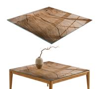 Glass Table Top Protector 4mm Thick Toughened Wood Inspired Design Square 50cm