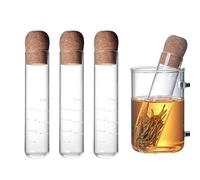 Glass Tea Infuser 3pcs Reusable Glass Tea Diffuser with Cork 6.1 Inch Long Loose Leaf Tea Steeper Filter Drinkware for Cups Mugs and Teapots Loose Leaf Tea Steeper Tea Infusers for Loose Tea Tea