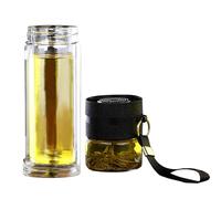 Glass Tea Infuser Bottle - Glass Water Bottle, Leakproof Fruit Infuser | Portable Tea Cup With Rope Handle, Loose Leaf Steeper, Infused Beverage Container For Using Outdoor Training