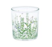 Glass Tea Light Holder with Wild Flower Meadow Design, Mini