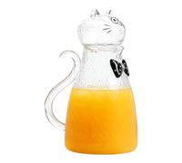 Glass Tea Pitcher - 1800ml Heat Resistant Cat Design Clear Jug | Large Capacity Handmade Beverage Server with Elegant Borosilicate Construction | Iced Tea Carafe | Glass Teapot for Coffee Milk Juice D