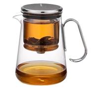 Glass Tea Pot - Magnetic Elegant teapot Set with Wooden Handle | Teapot with Strainer | Multifunctional Glass Tea Kettle | Transparent Heat Resistant Floral Transparent Pot for Blooming and Loose