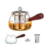 Glass Tea Pot with Strainer - Teapot Infusers for Loose - Clear Glass Teapots with Infuser for Loose Tea - Herbal Tea - Sage Tea Maker - Stovetop Safe Tea Pot with Stainless Steel Strainer 1 (380 ml)