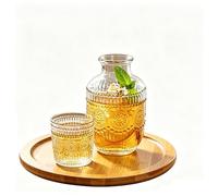 Glass Tea Set Vintage 500ml Teapot with Cup for One Person Afternoon Home Brew Clear