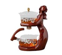 Glass Tea Set with Infuser - Semi-Automatic Tea Set for Brewing Loose Leaf Tea | Pot and Cup Set with Drainage Practical for Daily Tea at Home or