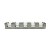 Glass Tealight Holder Set Universal Metal Design Tray 5PCS/3PCS Slim Home Decoration (Grey, 5pcs)