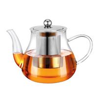 Glass Teapot 1200/800/400ML with Removable Infuser, Borosilicate Clear Tea Kettle, Stovetop Safe Tea Kettle Blooming Loose Leaf Teapots, for Camping, Travel (400ml)
