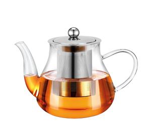 Glass Teapot 1200/800/400ML with Removable Infuser, Borosilicate Clear Tea Kettle, Stovetop Safe Tea Kettle Blooming Loose Leaf Teapots, for Camping, Travel (400ml)