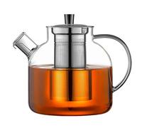 Glass Teapot, 1500ml Stovetop Safe Tea Kettle with Infuser Borosilicate Glass Water Jug Clear Tea Pot Maker for Loose Leaf Tea, Hot/Iced Water, Juice Beverage