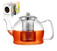 Glass Teapot, 800 ml Tea Pot for Loose Tea, STNTUS Borosilicate Teapot with Infuser, Tea Pots with Stainless Steel Strainer, Teapots for 2-4 Cups