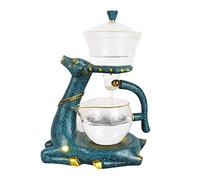 Glass Teapot Infuser Magnetic Drip Pot Maker Dripping w/Base Reindeer Decor