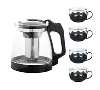 Glass Teapot with Infuser 1000/2000ml Borosilicate Heat Resistant | Teapot with stainless steel infuser, 1000ml & 2000ml options, thermal-shock resistant, clear body for loose leaf & blooming t