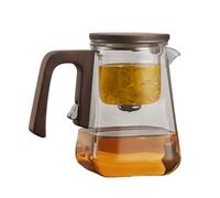 Glass Teapot with Infuser - 17.5x15.5x10cm Glass Kettle with Strainer | Magnetic Water Separation Filter, Hot/Cold Tea Set for Loose Leaves and Flowers