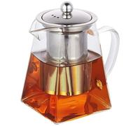 Glass Teapot with Infuser 550ml Square Heat Resistant Stovetop Safe for Loose Leaf Tea Easy Clean