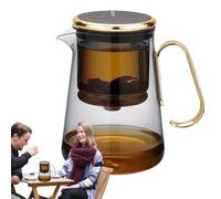 Glass Teapot with Infuser - Magnetic Glass Kettle with Strainer | Multifunctional Water Separation Teapot for Blooming and Loose Leaves Tea
