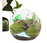 Glass Terrarium Cloch- Hanging Geometric Terrarium Jar, Large Glass Planter Dome, Miniature Landscape Inclined Vase | Modern Clear Glass Flower Pot for Succulent Airplant Fairy Garden