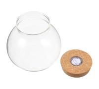 Glass Terrarium Jar with Cork Lid, Sealed Desktop Plant Display | Body, Wide Opening, Stable Base, Compact Shelf Decor for Air Plants and Aquatic Arrangements Indoors
