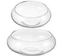 Glass Terrarium Vase: 2 PCS Floating Candle Bowl Hydroponic Vase Betta Decorative Tabletop Glass Bowls Aquariums Fish Bowls Width Large Goldfish Bowl Fish Tank