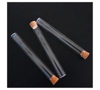 Glass Test Tubes with Cork Stoppers,Flat Bottom Glass Test Tubes With Cork Stoppers 12x100mm 5ml/10ml Pack Of 50