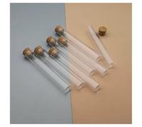 Glass Test Tubes with Cork Stoppers,Glass Test Tube with Cork Stoppers Flat Bottom 12x75mm Pack of 20/50/100(50pcs)