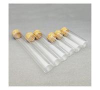 Glass Test Tubes with Cork Stoppers ， Lab Glass Test Tube With Cork Stopper Flat Bottom 30mm Outer Diameter Multiple Lengths Pack Of(30x150mm 5pcs)