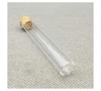 Glass Test Tubes with Cork Stoppers , Test Tubes 12mm x 75mm Flat Bottom with Cork Stoppers Glass Pack of 24 for Laboratory