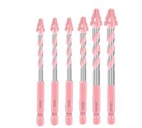 Glass Tile Drill Bits 6pcs Eccentric Four-Flute Triangle Carbide Bits for Accurate Drilling in Tile, Glass, Plastic, Cement, and Granite Applications