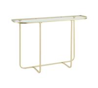 (Glass Top and Gold Legs) Curved Entry Console Foyer Side Table Living Room