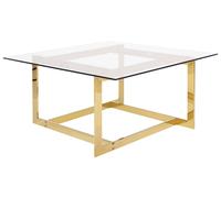 Glass Top Coffee Table Gold CRYSTAL