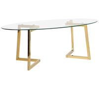 Glass Top Coffee Table Gold FRESNO