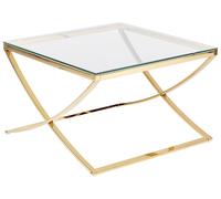 Coffee Table RINGGOLD Tempered Glass Gold