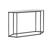 Glass Top Console Table Marble Effect White with Black PERRIN
