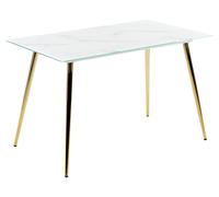 Dining Table MULGA Marble/ Gold 120 cm 70 cm Tempered Glass